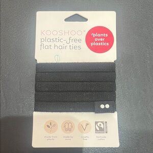 Black Plastic-Free Flat Hair Ties